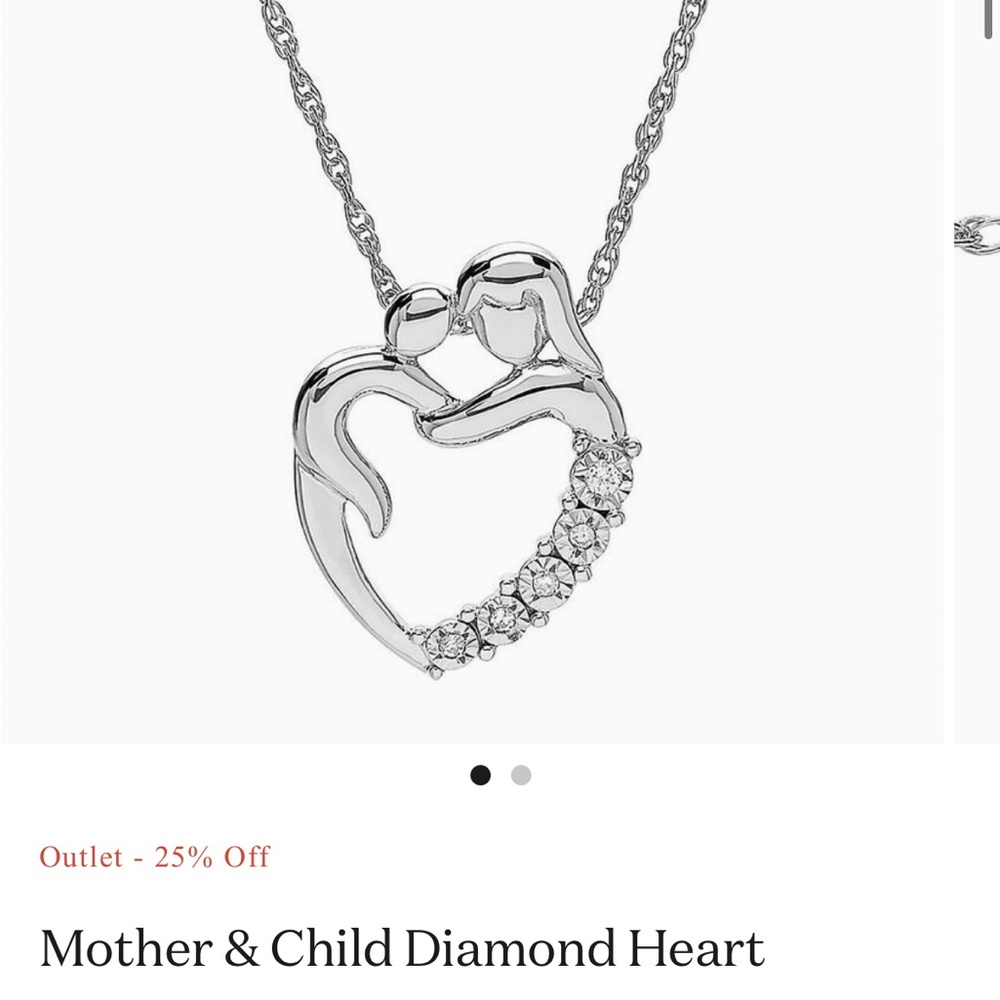 Silver Mother & Child Heart Pendant